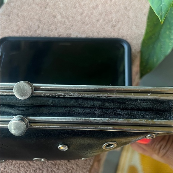 Black Studded Hobo Clutch - Picture 3 of 9